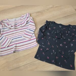 Carter's Striped and Floral Ruffle Tops